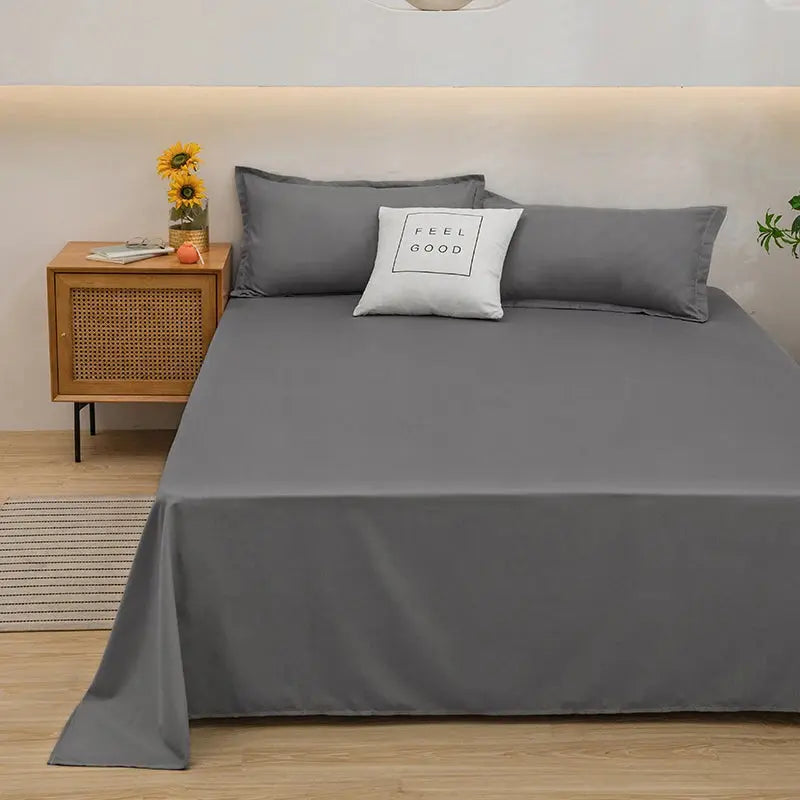 One Solid Color Simple Sheet Machine Washable Single Double Bed Linen Student Dormitory Sheet (pillowcase Not Included) Our3Designs