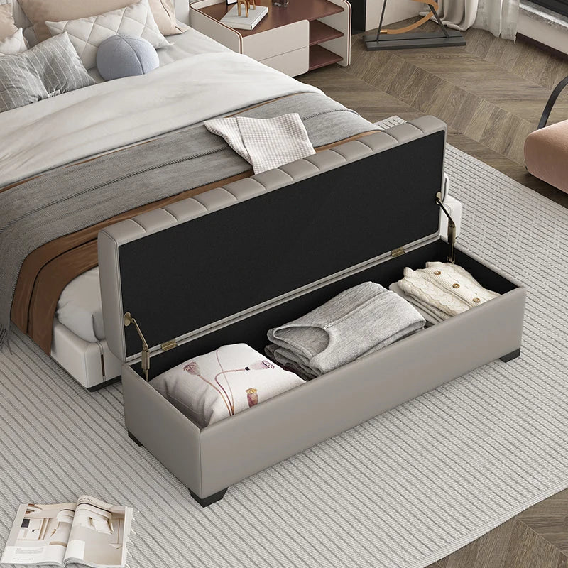 Luxury Storage Bench, Waterproof Shoe Stool, Large Ottoman Box