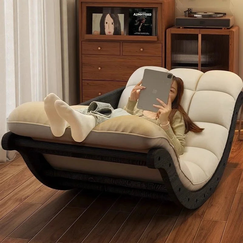Warming Banana Rocking Chair Simple Lazy Solid Wood Single Sofa