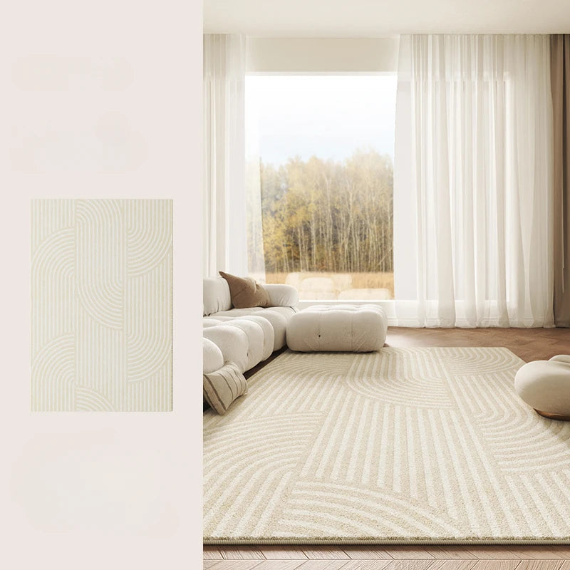 Cream Style Carpets for Living Room Thicken Washable Lounge Floor Mat