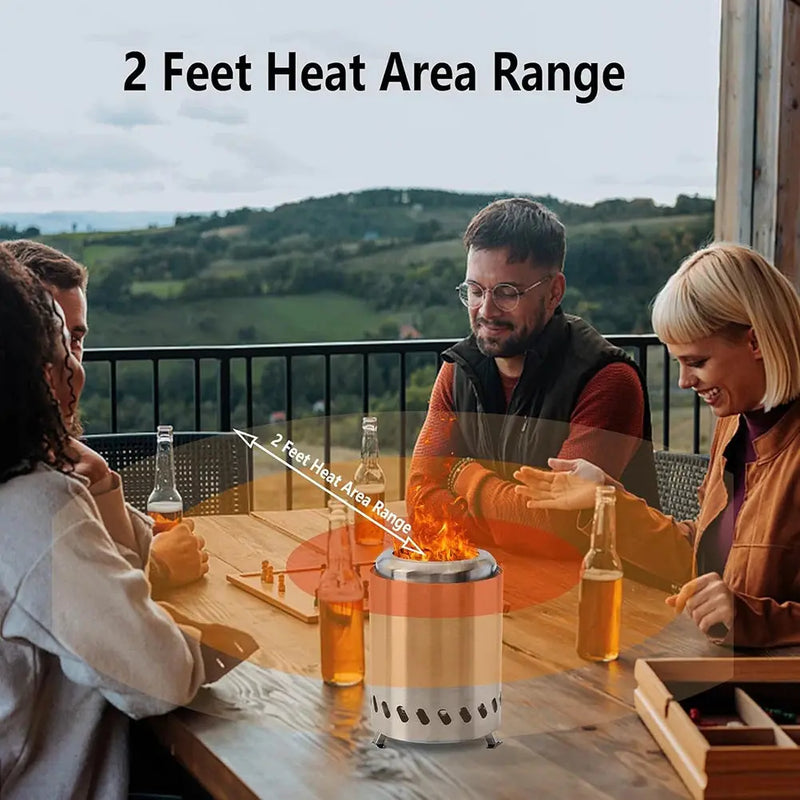 Mini Tabletop Firepit Stainless Steel Portable Mini Stove Mini Fire Pit Wood Burning Or Pellet Fueled Portable Bonfire Our3Designs