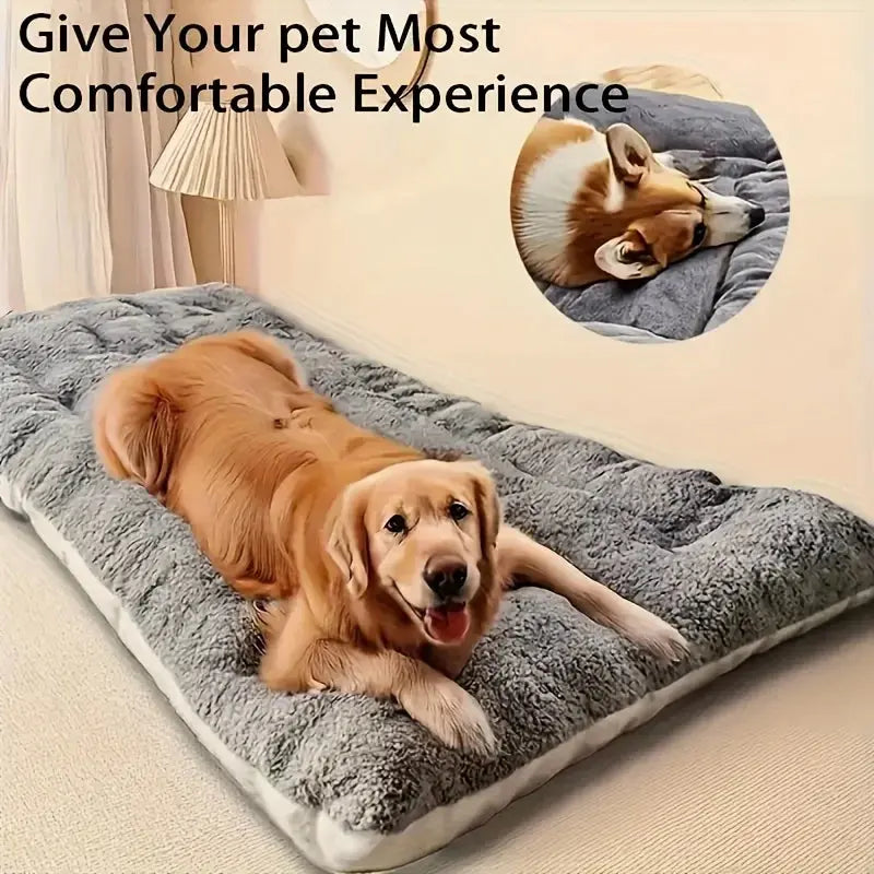Extra-large plush dog bed/sofa/cat bed/dog house/cage mat, thick and super soft polyester pet mat Our3Designs