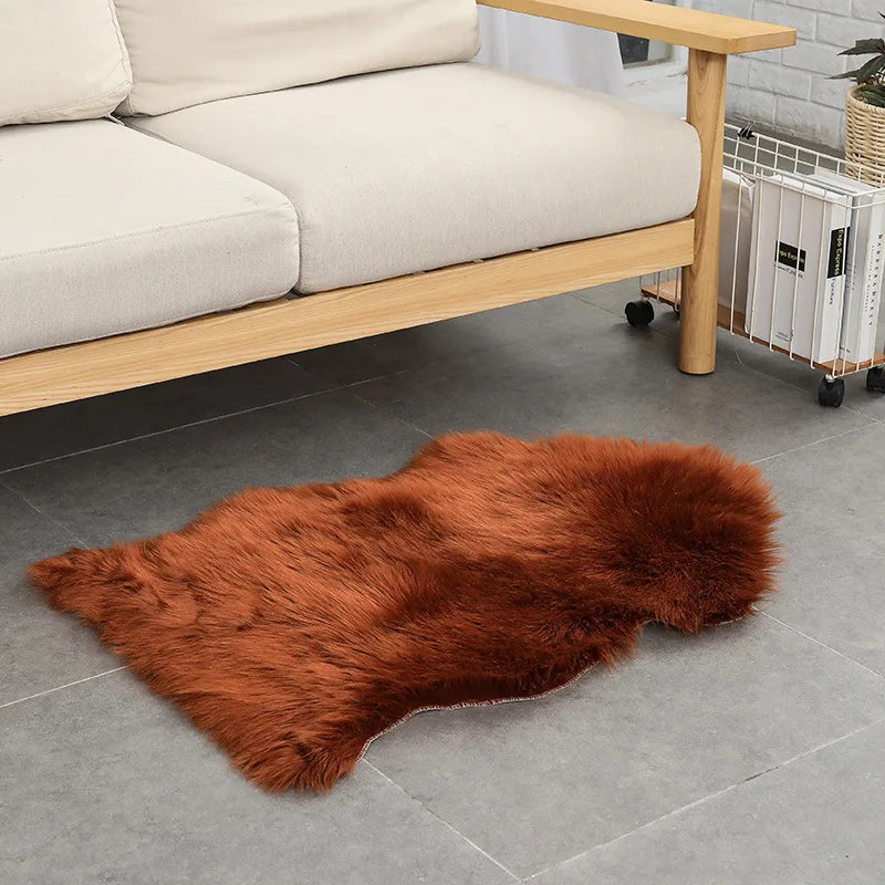 Oval Fur Rugs Bedroom Thicken Fluffy Carpet Living Room