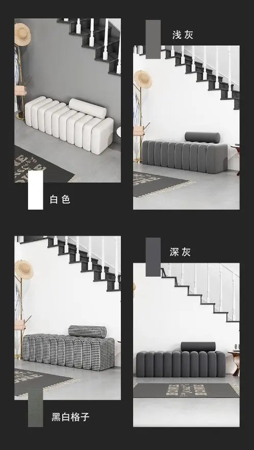 Stylish Shoe Bench with Cushioned Seat for Entryway stool