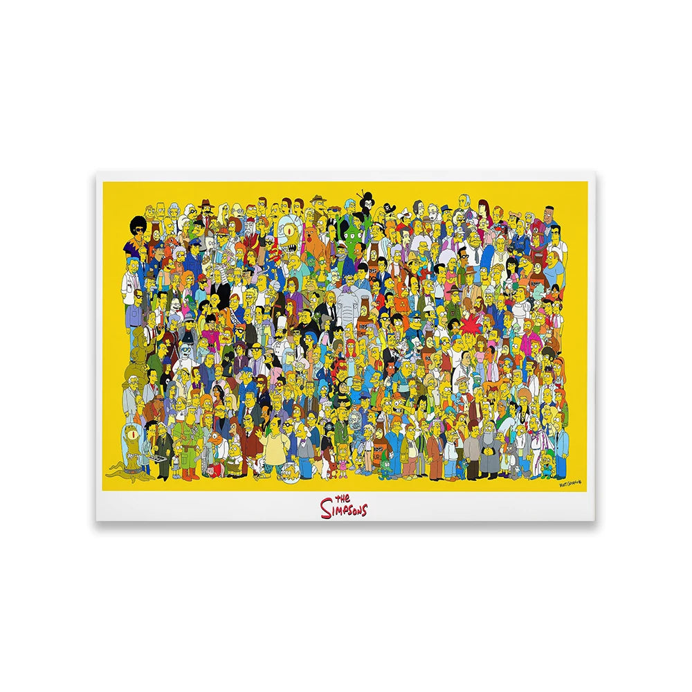 Disney Simpsons Poster List of all the characters of Simpsons Prints