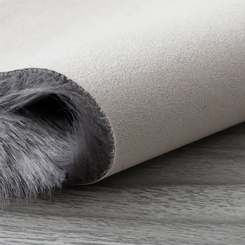 Oval Fur Rugs Bedroom Thicken Fluffy Carpet Living Room