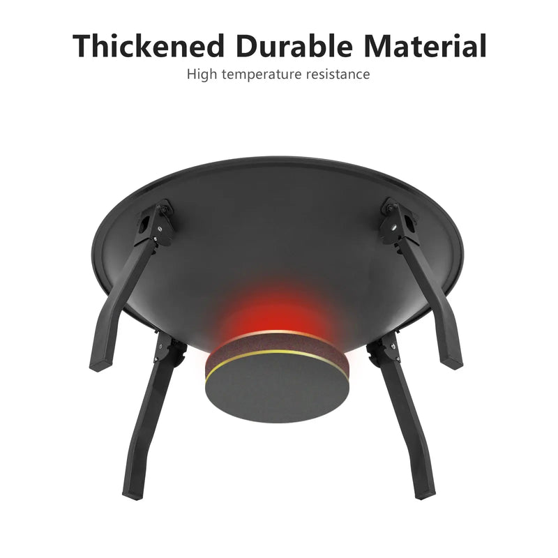 BISINNA Outdoor Fire Pit, 22in Foldable Charcoal Burning Fire Pit, Folding Legs for Camping, Picnic, Bonfire Our3Designs