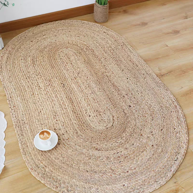 Natural Rattan Oval Round Carpets for Living Room Bedroom Japan Style