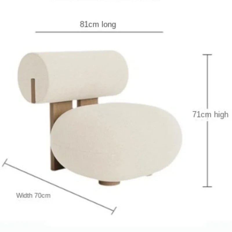 Nordic Backrest Chair Modern Solid Wood Luxury Single Sofa