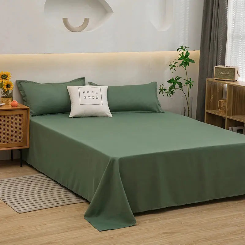 One Solid Color Simple Sheet Machine Washable Single Double Bed Linen Student Dormitory Sheet (pillowcase Not Included) Our3Designs