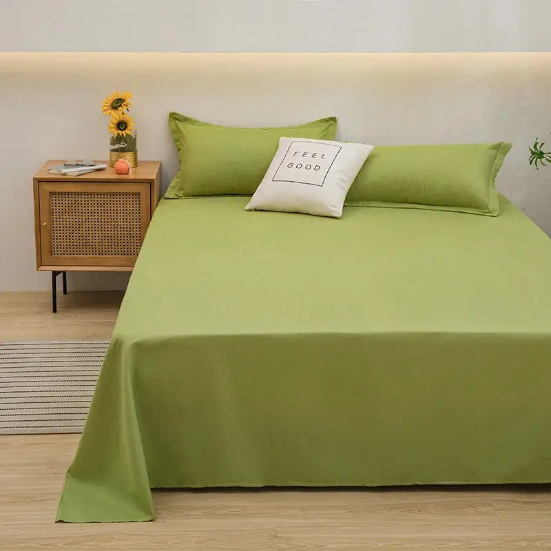 One Solid Color Simple Sheet Machine Washable Single Double Bed Linen Student Dormitory Sheet (pillowcase Not Included) Our3Designs