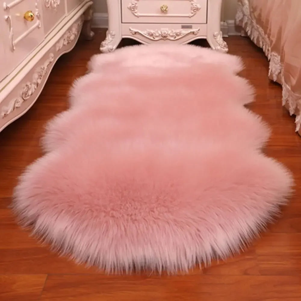 Artificial Sheepskin Long Hair Carpet Floor Wool Fluffy Soft Mat Soft Faux Fluffy Shaggy Rugs Home Decor My melody Tomie Bleach