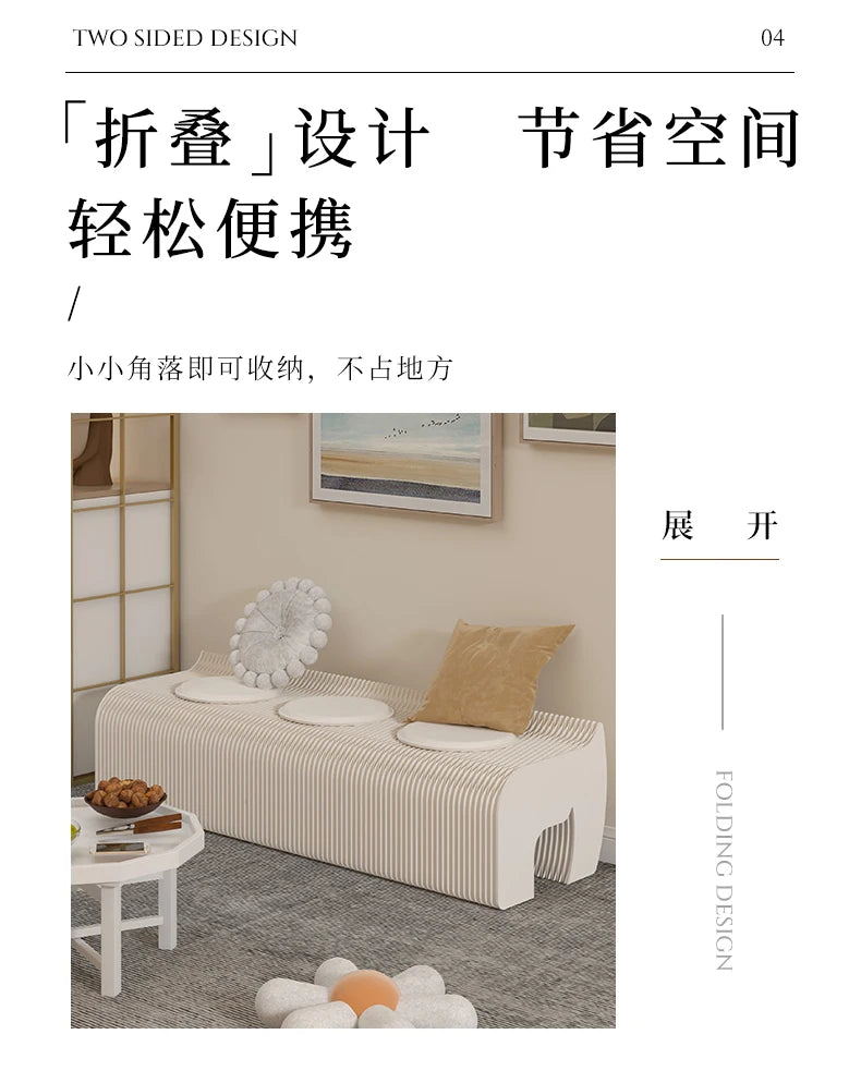 Foldable Screen partition living room folding bench bedroom bedside stool
