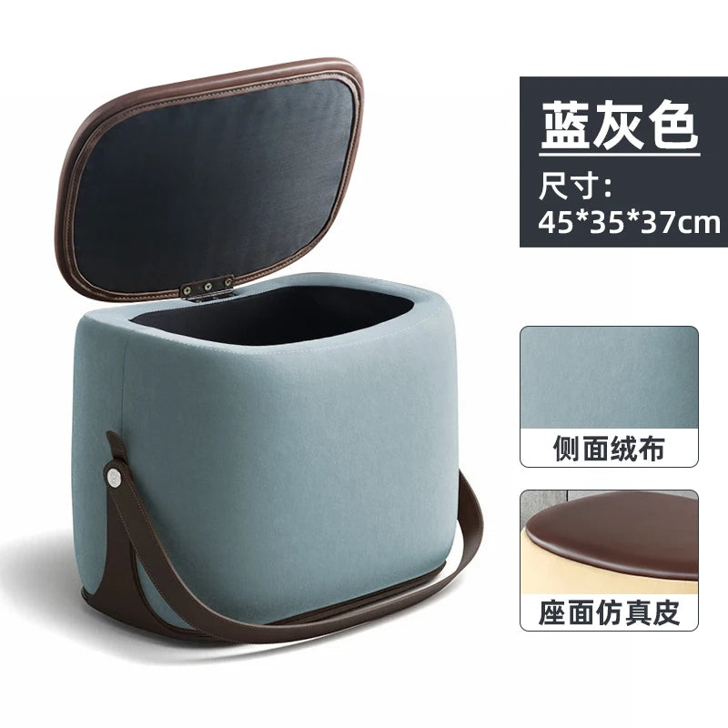 Ottoman Storage Light Luxury Saddle Stool Low Stool