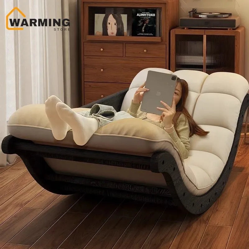 Warming Banana Rocking Chair Simple Lazy Solid Wood Single Sofa