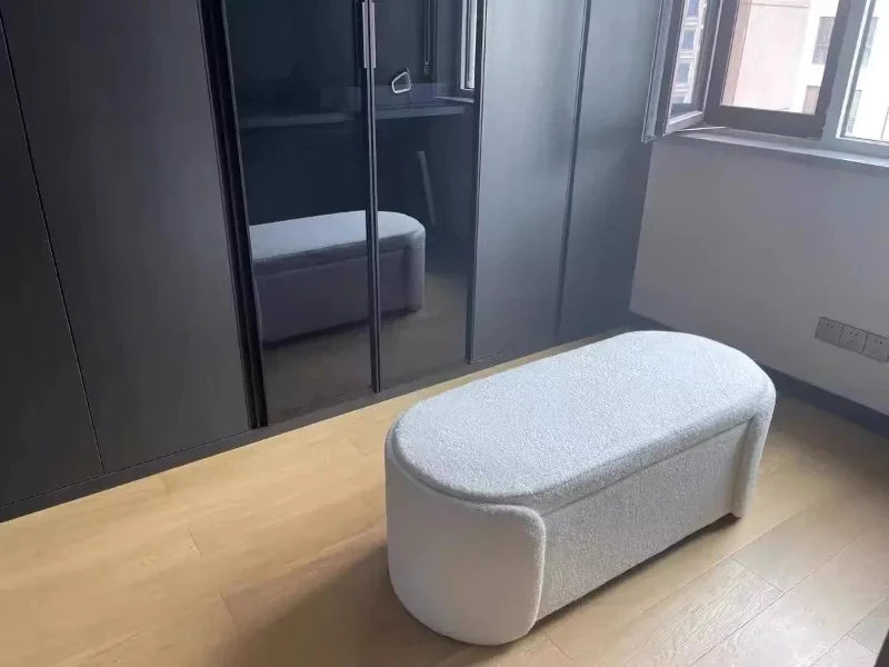 Nordic Lamb Wool Shoe Stool Bed End Stools Home Storage