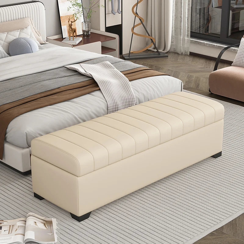Luxury Storage Bench, Waterproof Shoe Stool, Large Ottoman Box