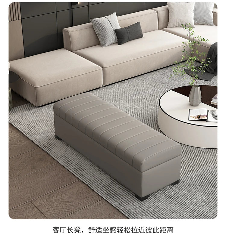 Luxury Storage Bench, Waterproof Shoe Stool, Large Ottoman Box