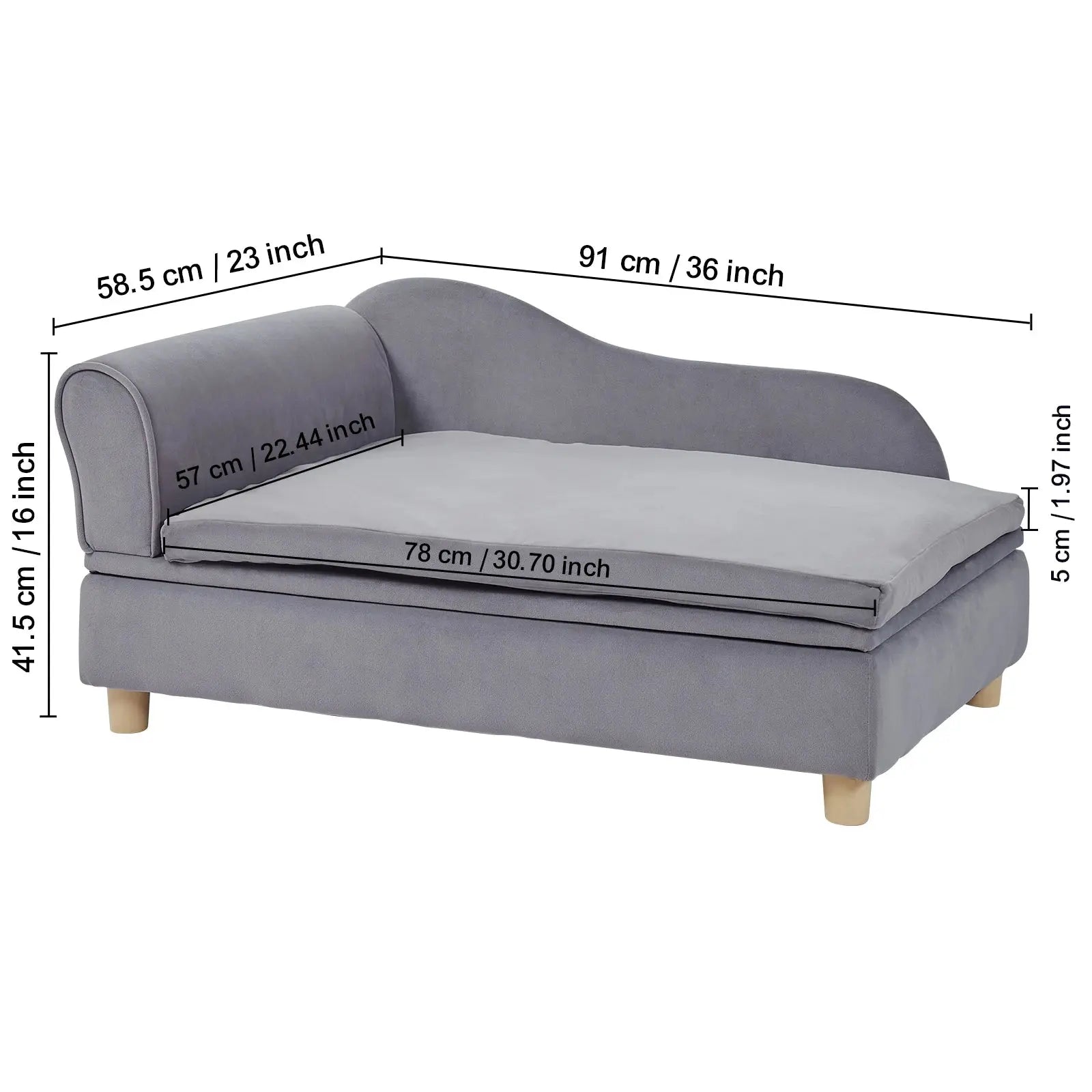 VEVOR Pet Sofa Dog Couch for Medium-Sized Dogs and Cats Soft Velvety Dog Sofa Bed for Living Room Bedroom Pet Store or Clinic Our3Designs