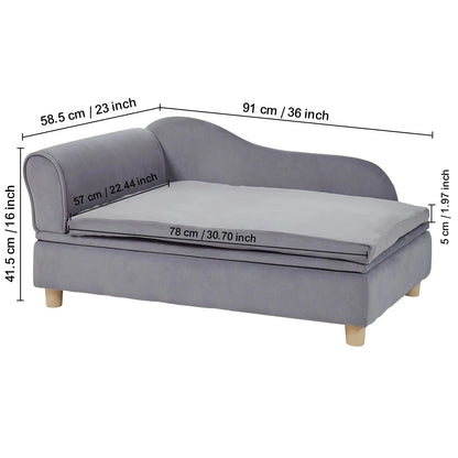 VEVOR Pet Sofa Dog Couch for Medium-Sized Dogs and Cats Soft Velvety Dog Sofa Bed for Living Room Bedroom Pet Store or Clinic Our3Designs