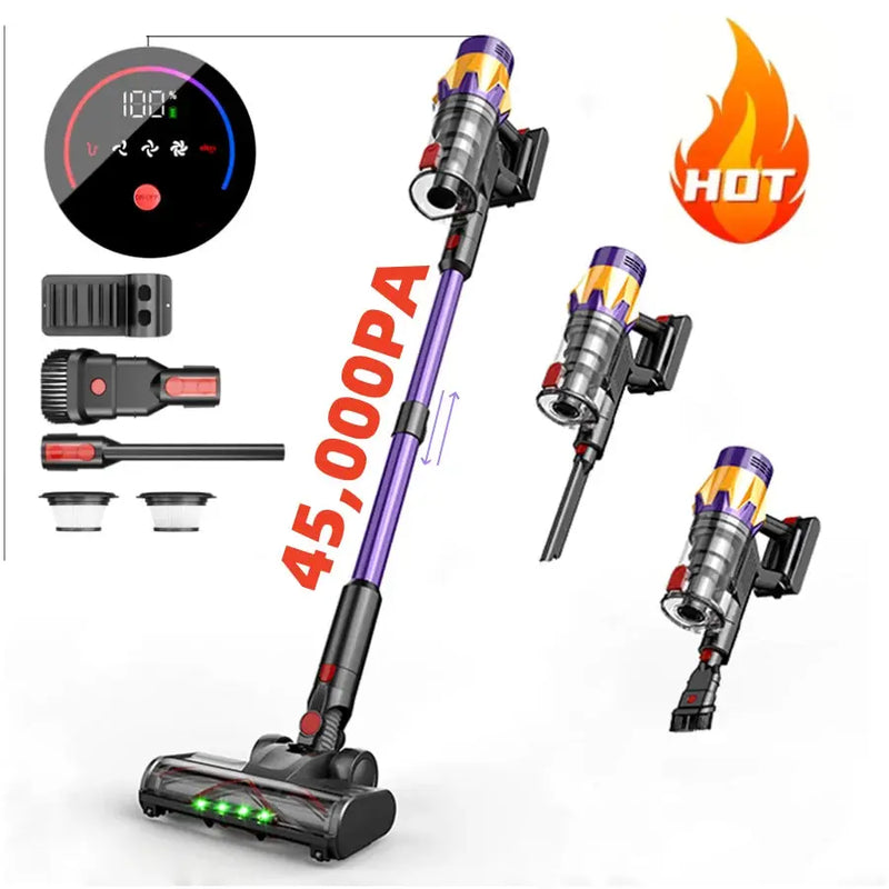 Blossom V18 Cordless Handheld Vacuum Cleaner,45000PA,Touch Screen,Smart Dust Sensor,Auto Speed Control for Home Bed Carpet Clean Our3Designs