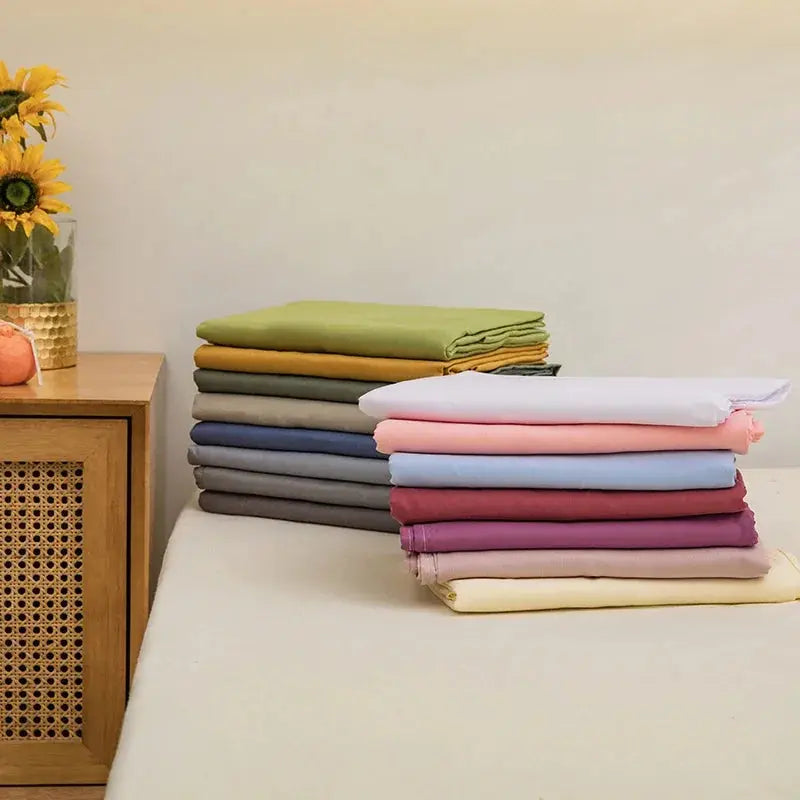 One Solid Color Simple Sheet Machine Washable Single Double Bed Linen Student Dormitory Sheet (pillowcase Not Included) Our3Designs
