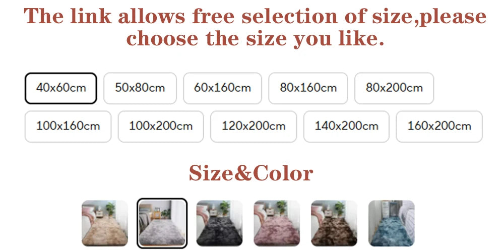 Plush Carpet Thick Bedroom Carpets Anti Slip Soft Rugs Large Rugs