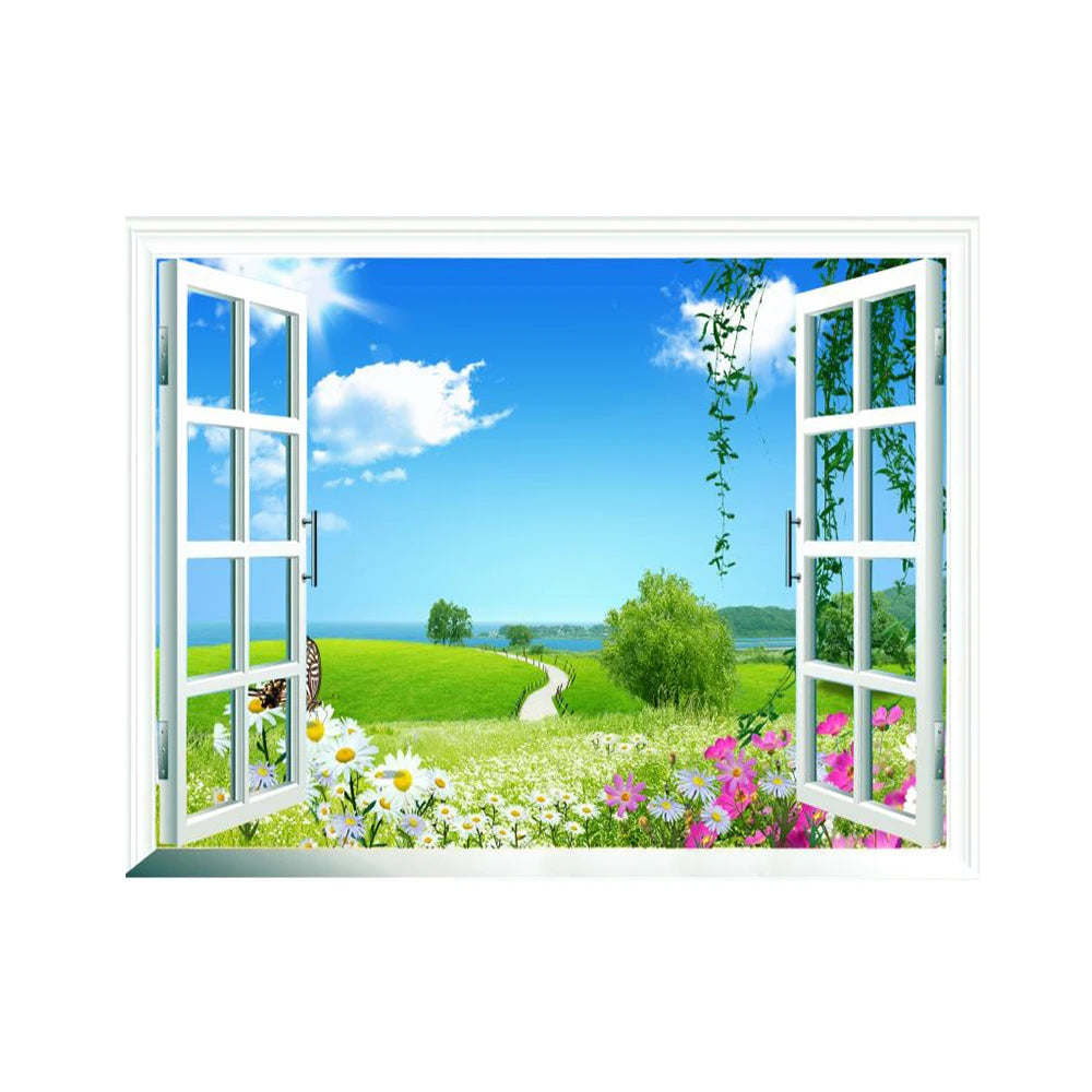 Window View Wall Art Poster Seaside Scenery Home Décor