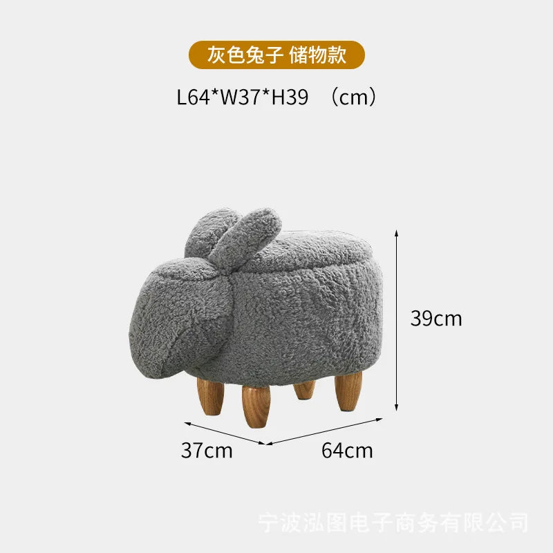 Creative Sheep Footrest for Entryway, Storage Ottoman, Creative Shoe Bench
