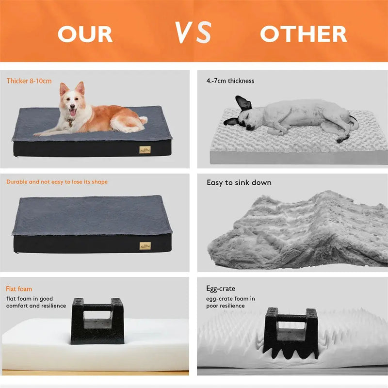 Large Orthopaedic Dog Bed Waterproof Cushion Pet Mattress 2 In 1 Pet Dog Crate Bed with Removable Washable Cover Indoor Outdoor Our3Designs