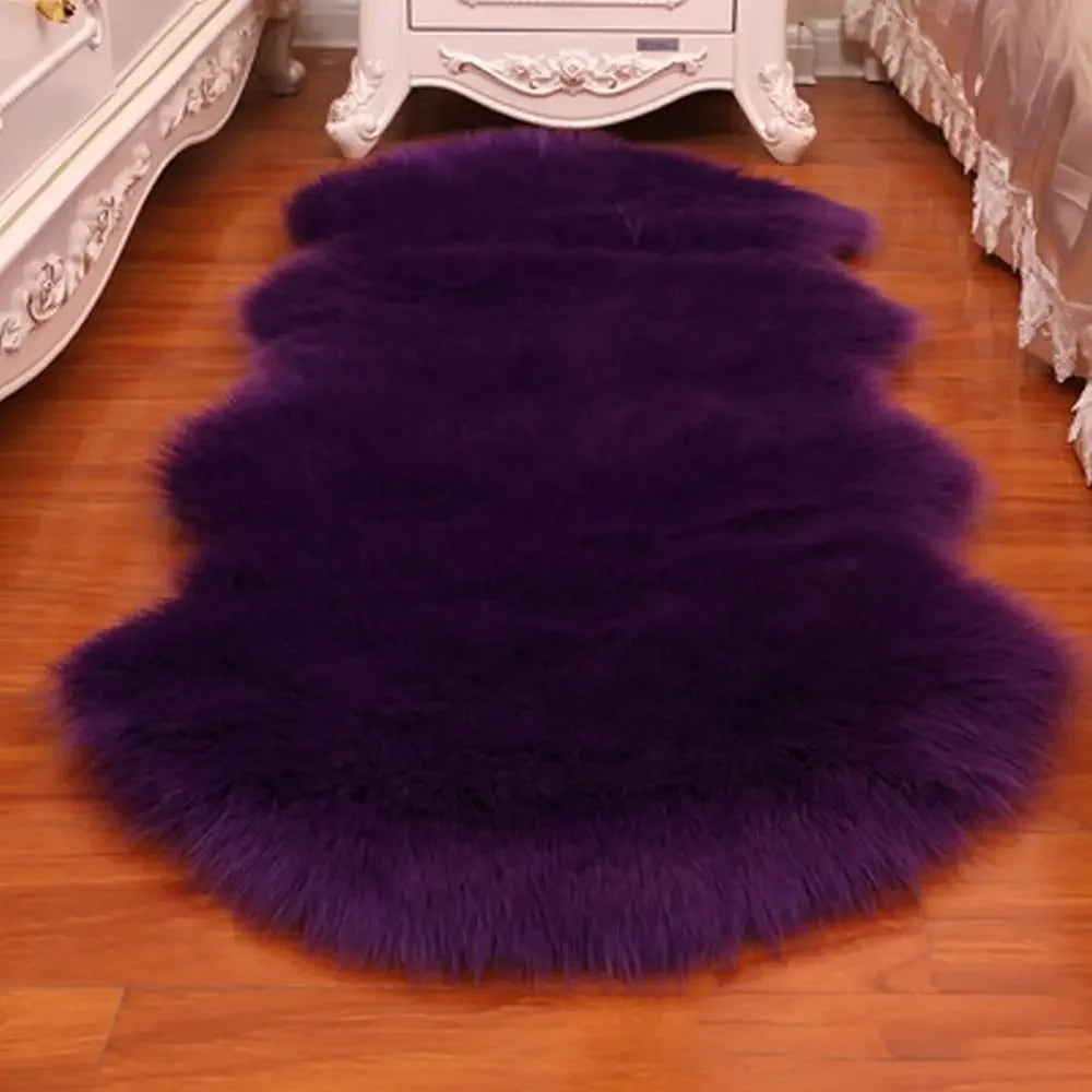 Artificial Sheepskin Long Hair Carpet Floor Wool Fluffy Soft Mat Soft Faux Fluffy Shaggy Rugs Home Decor My melody Tomie Bleach