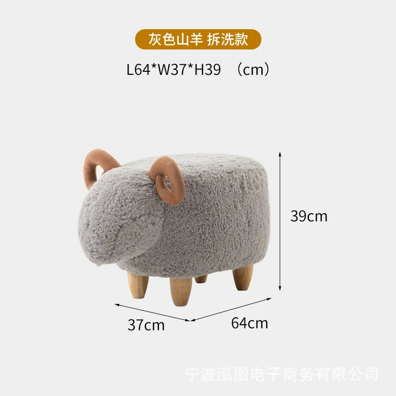 Creative Sheep Footrest for Entryway, Storage Ottoman, Creative Shoe Bench