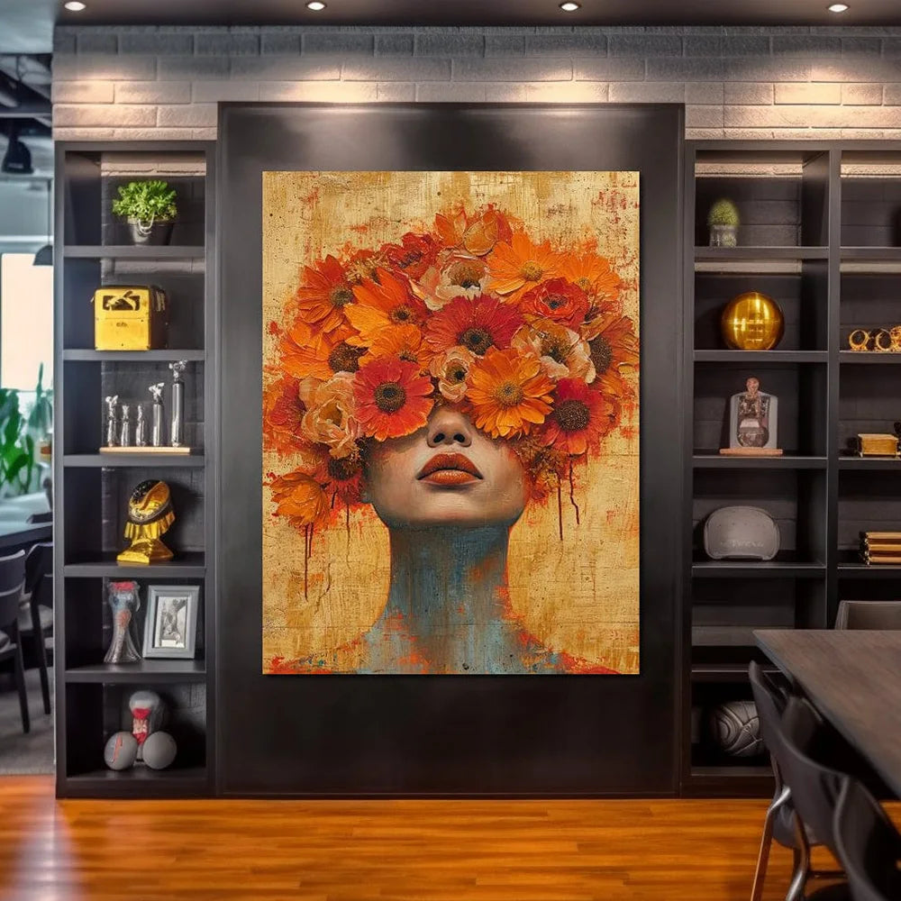 Surreal Dreamy Floral Portrait Female Poster Print Abstract Luxury