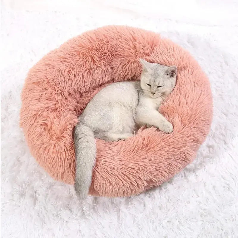 Super Soft Pet Cat Bed Plush Full Size Washable Calm Bed Donut Bed Comfortable Sleeping Artifact Suitable For All Kinds Of Cats Our3Designs