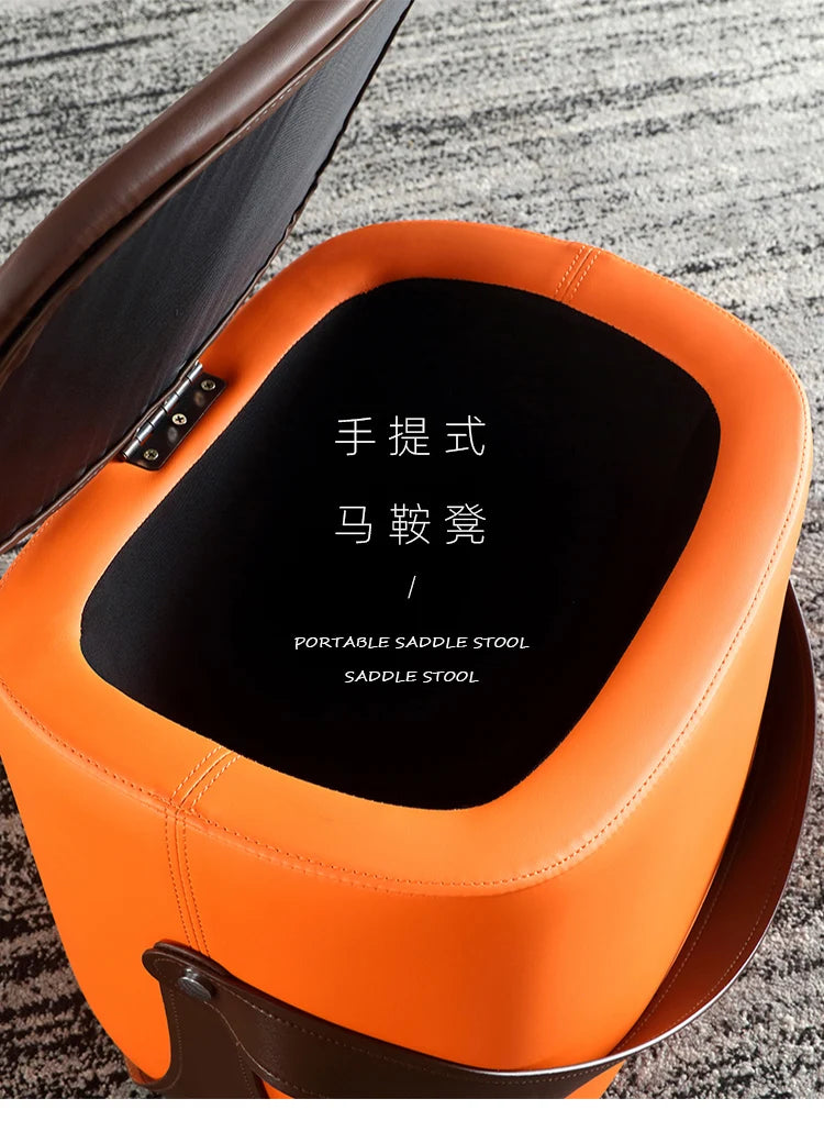 Ottoman Storage Light Luxury Saddle Stool Low Stool