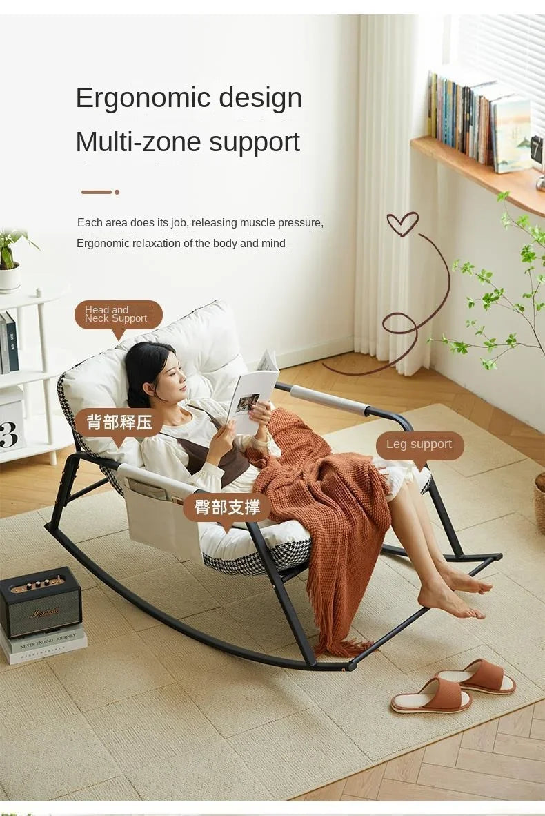 Double rocking chair enlarged and widened adjustable adult balcony home