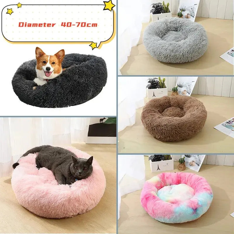 Super Soft Pet Cat Bed Plush Full Size Washable Calm Bed Donut Bed Comfortable Sleeping Artifact Suitable For All Kinds Of Cats Our3Designs