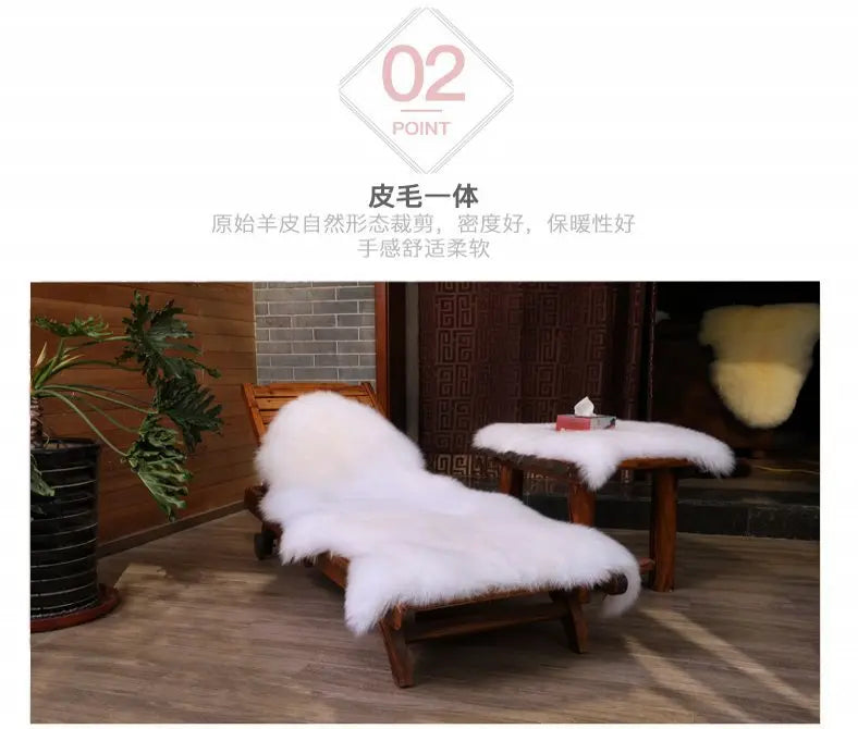 Natural Sheepskin Rug Long Wool Sofa Cover