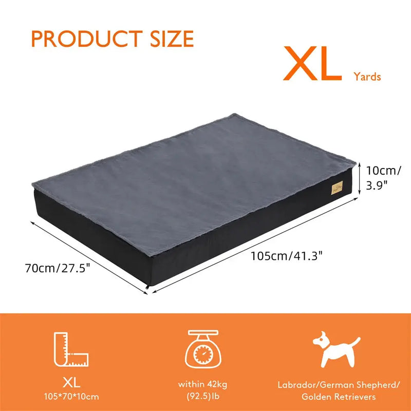 Large Orthopaedic Dog Bed Waterproof Cushion Pet Mattress 2 In 1 Pet Dog Crate Bed with Removable Washable Cover Indoor Outdoor Our3Designs