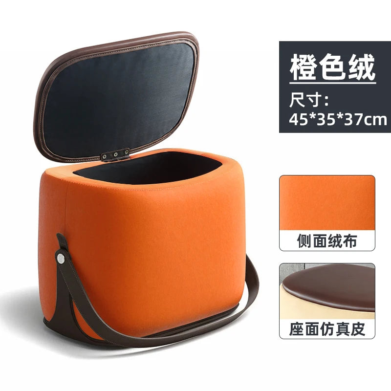 Ottoman Storage Light Luxury Saddle Stool Low Stool