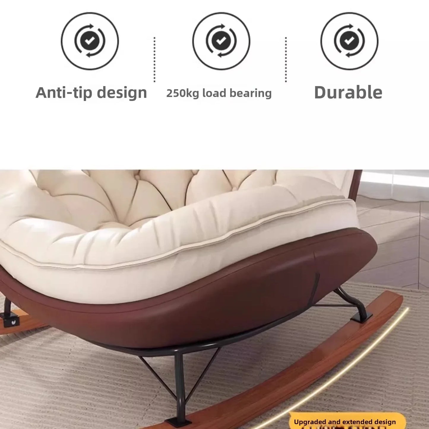 Living Room Lazy Sofa Rocking Chair Can Lie Down or Sleep in Bedroom