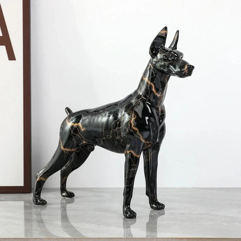 Simple Creative Pet Handle Graffiti Color Doberman Dog Statue Decorations Home Entrance Wine Cabinet Office Decor Resin Crafts Our3Designs