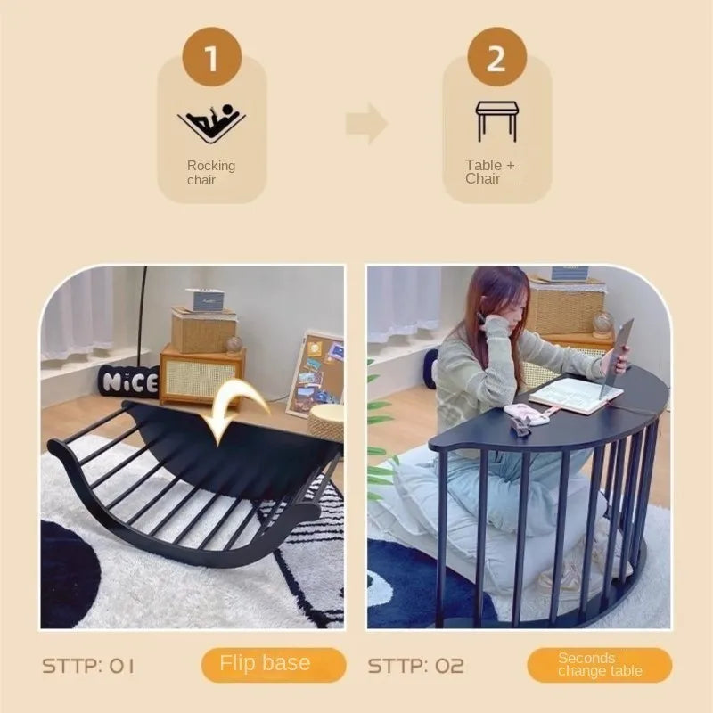 Warming Banana Rocking Chair Simple Lazy Solid Wood Single Sofa