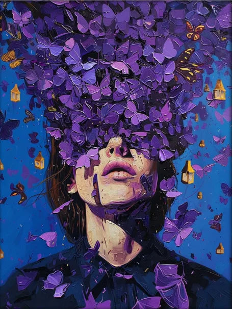 Surreal Dreamy Floral Portrait Female Poster Print Abstract Luxury