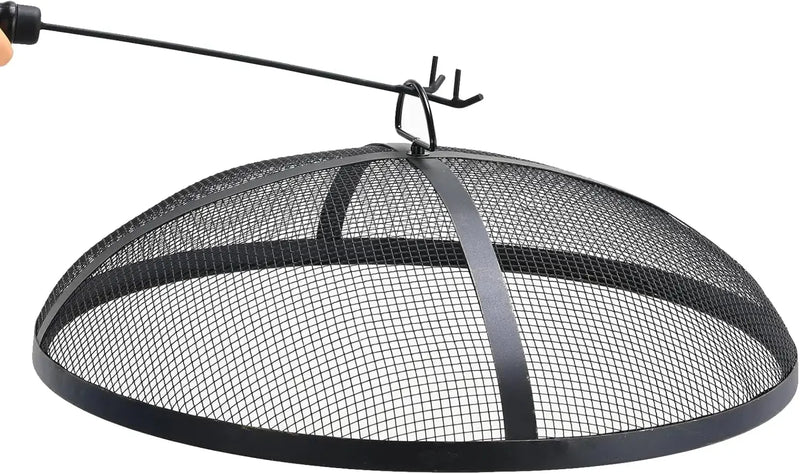 Multifunctional Fire Pit Fire Bowl With Spark Guard& Grill Grate Height Adjustable Garden Patio Fire Pit For Heating BBQ Outdoor Our3Designs