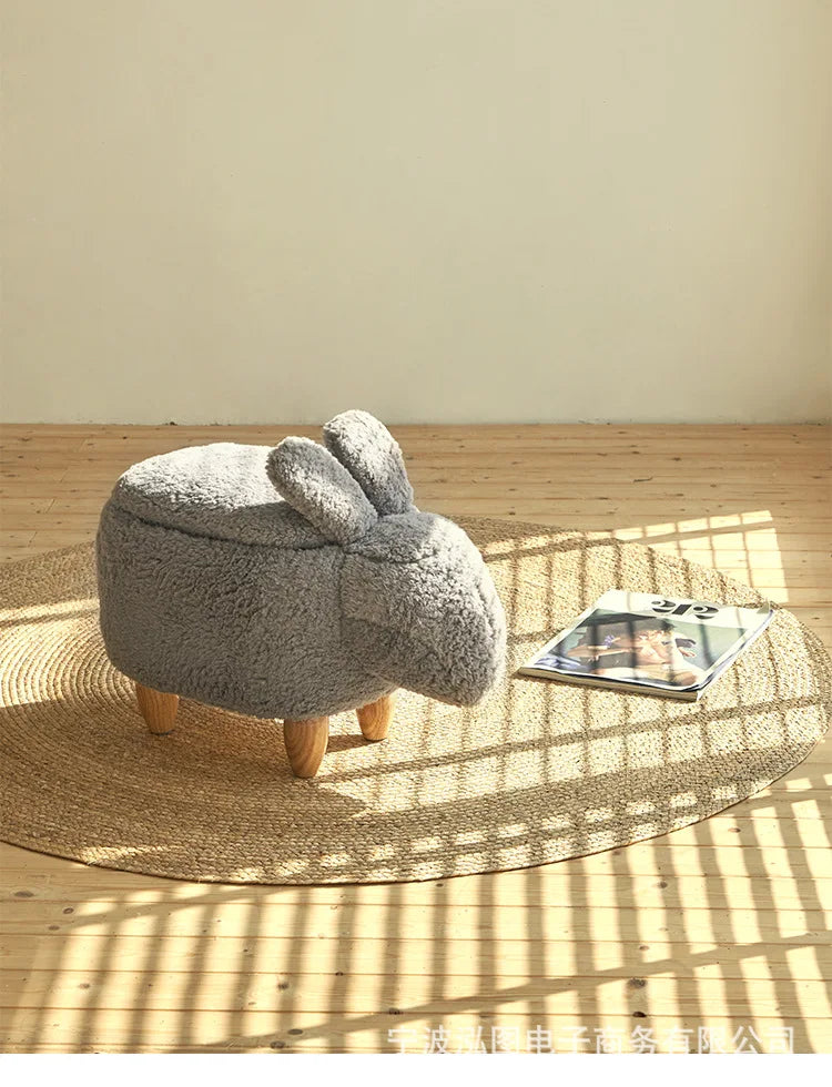 Creative Sheep Footrest for Entryway, Storage Ottoman, Creative Shoe Bench