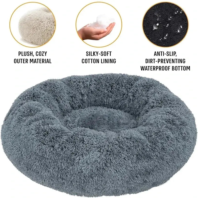 Super Soft Pet Cat Bed Plush Full Size Washable Calm Bed Donut Bed Comfortable Sleeping Artifact Suitable For All Kinds Of Cats Our3Designs