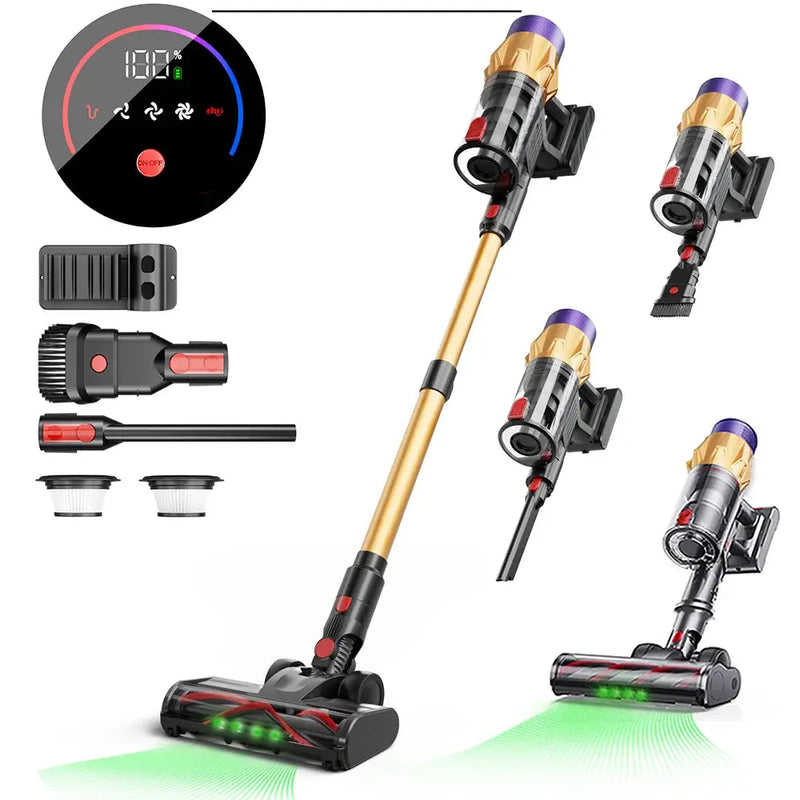 Blossom V18 Cordless Handheld Vacuum Cleaner,45000PA,Touch Screen,Smart Dust Sensor,Auto Speed Control for Home Bed Carpet Clean Our3Designs