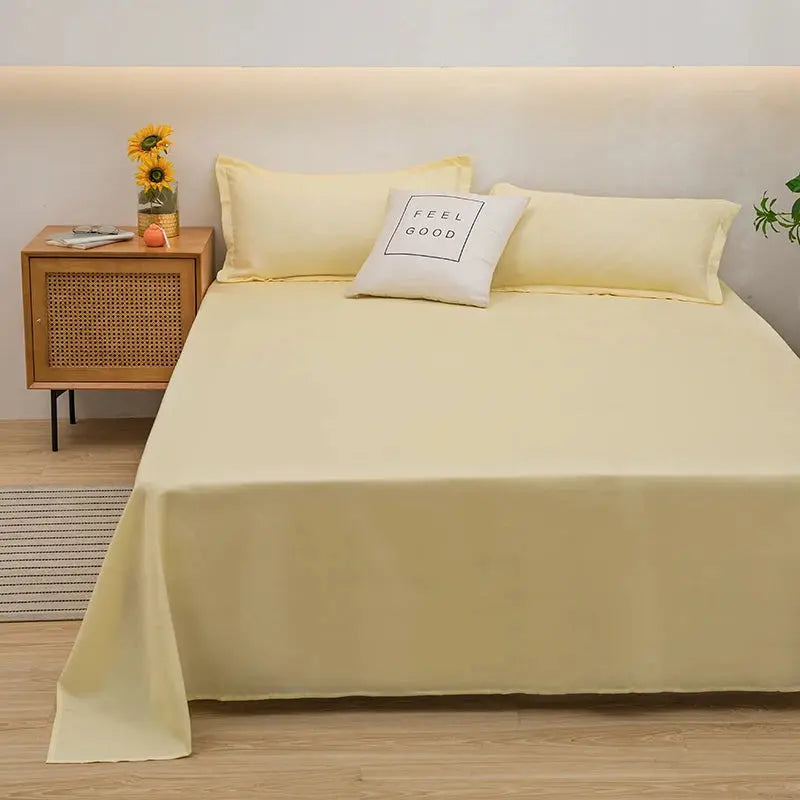 One Solid Color Simple Sheet Machine Washable Single Double Bed Linen Student Dormitory Sheet (pillowcase Not Included) Our3Designs