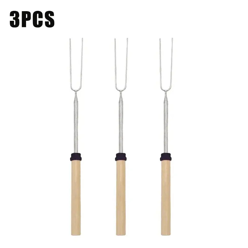 Marshmallow Roasting Sticks for Fire Pit Smores Kit for Fire Pit BBQ Fork Barbecue Cookware Outdoor Roasting Sticks for Kitchen Our3Designs